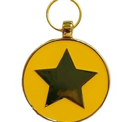 Placa de Identificación Circular con Estrella – Brillo y Seguridad