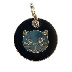 Placa de Identificación Redonda Carita de Gato – Estilo y Seguridad